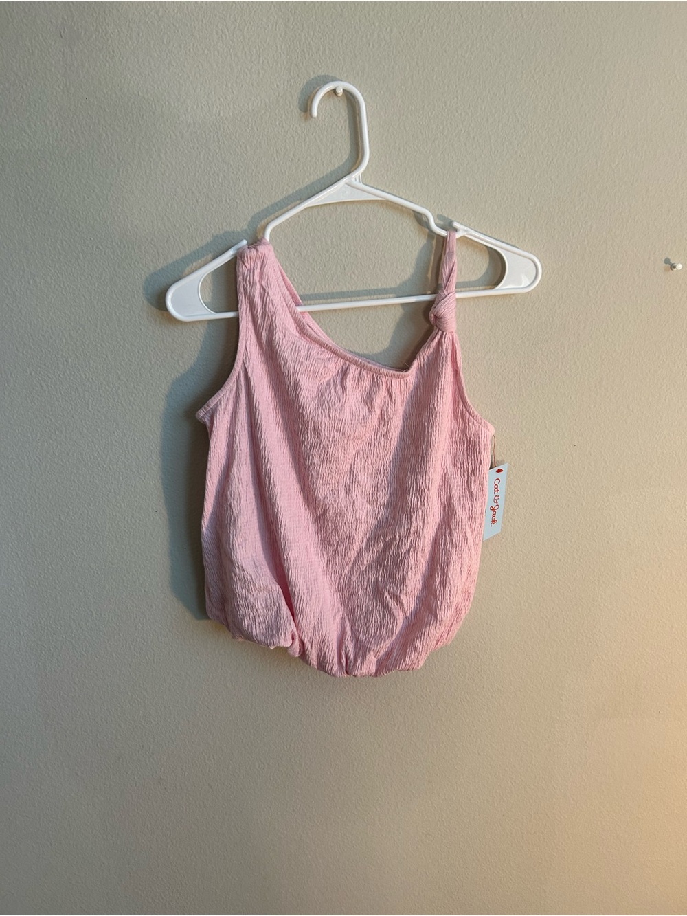 Cat & Jack Pink Knot-Shoulder Bandeau Tank
